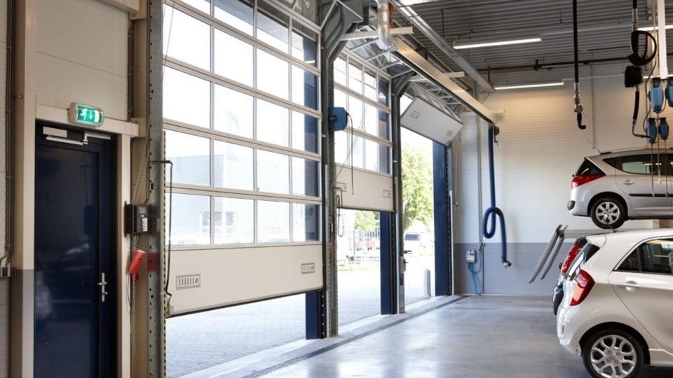 Peugeot dealers with compact doors at their workshop