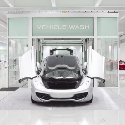 Car wash booth at McLaren with Compact door