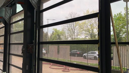 Compact overhead doors in school