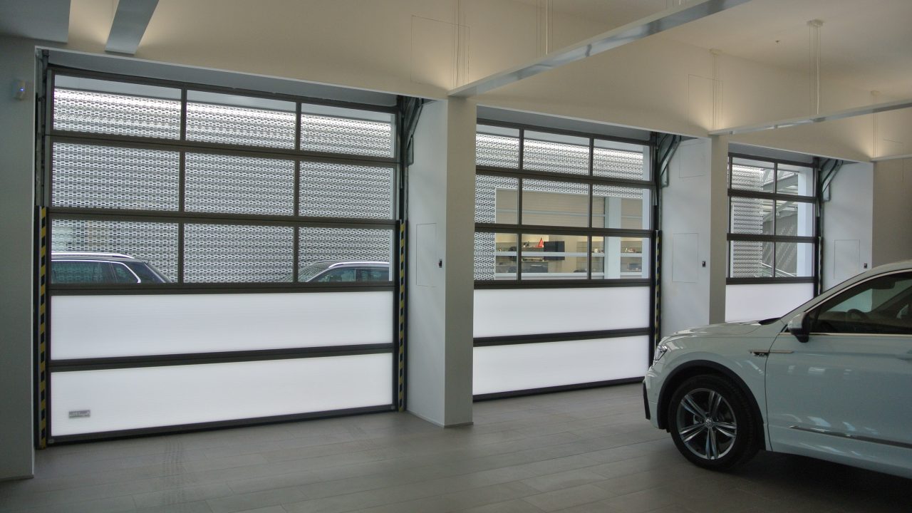 Roller door Car dealership from the inside