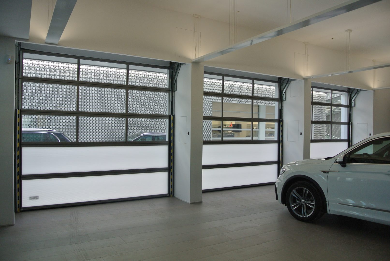 Roller door Car dealership from the inside