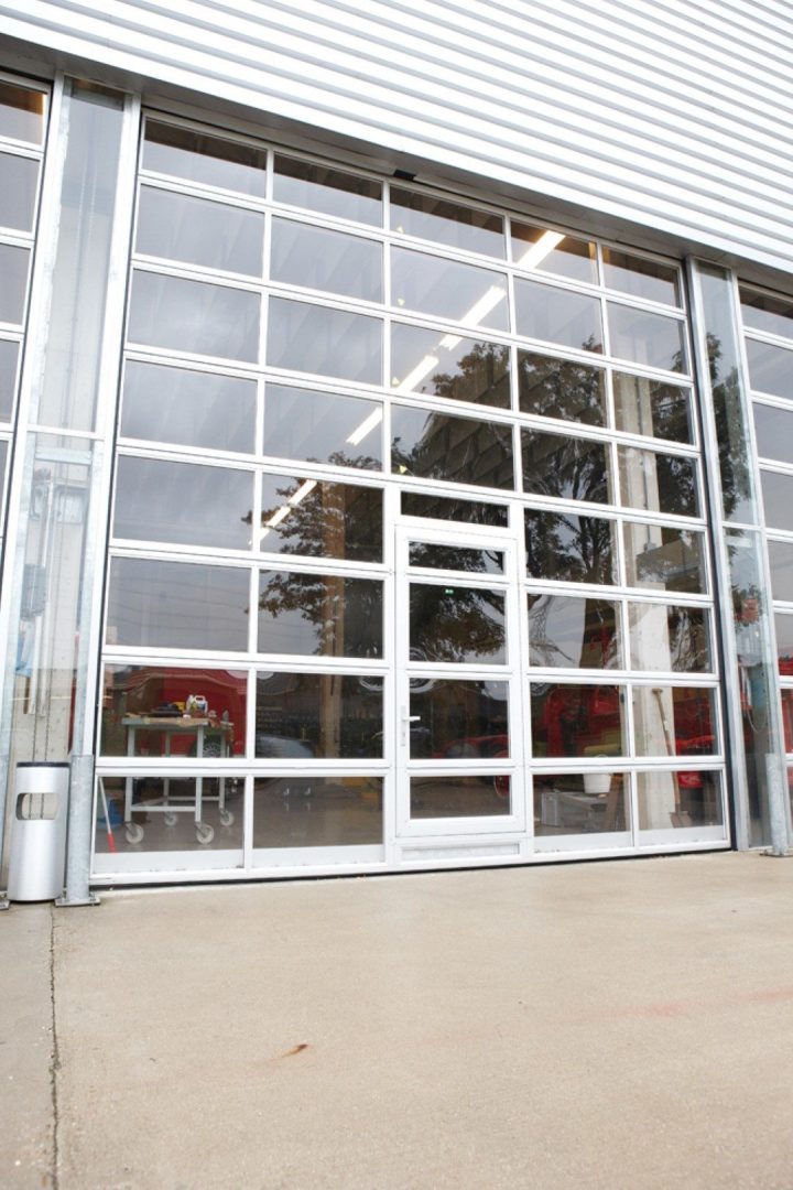 Full glazing at the Compact door with a wicket door