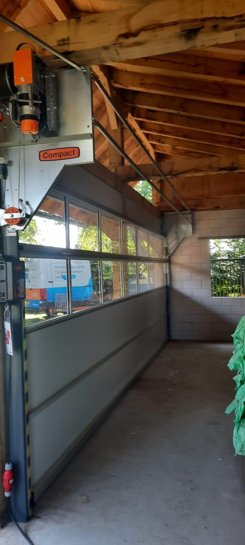 New barn with roller shutter inside view