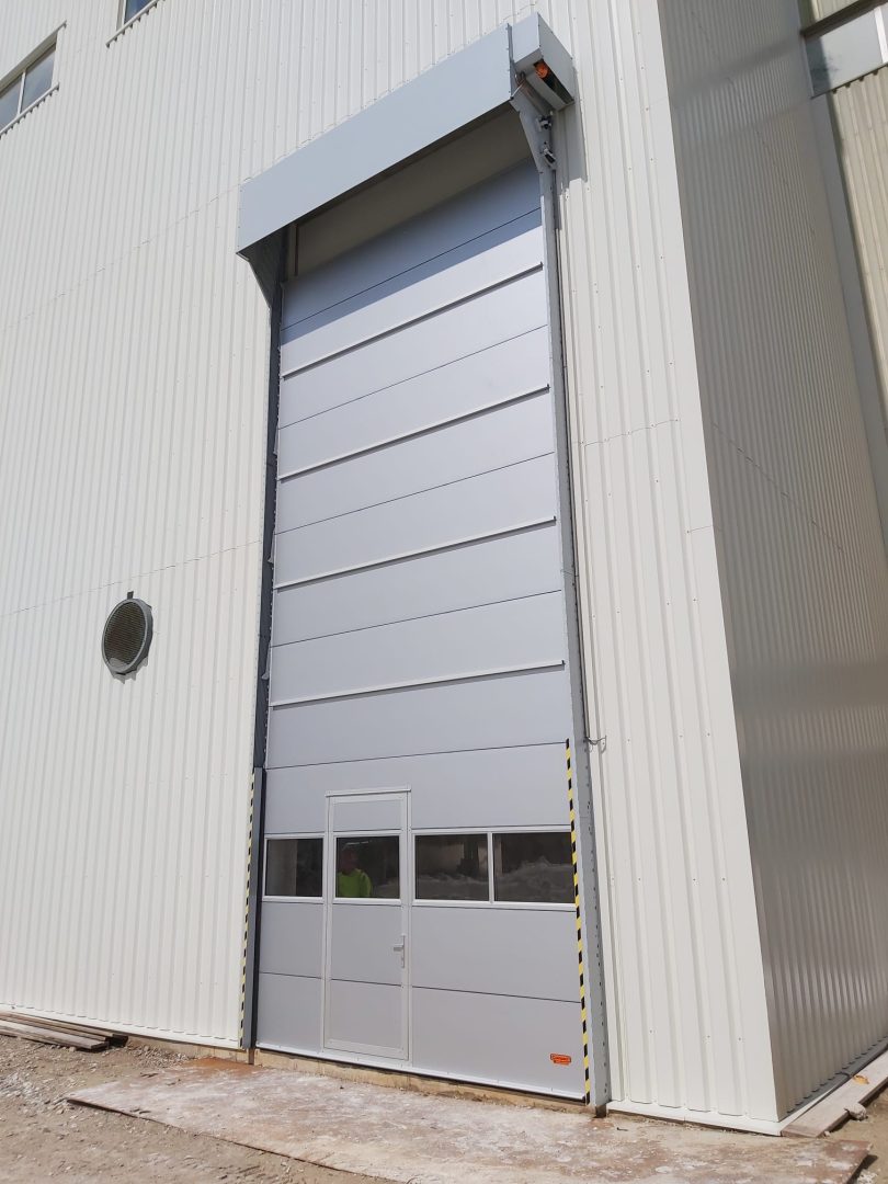 External mounted high roller doors with door and storm profiles at Fermacell