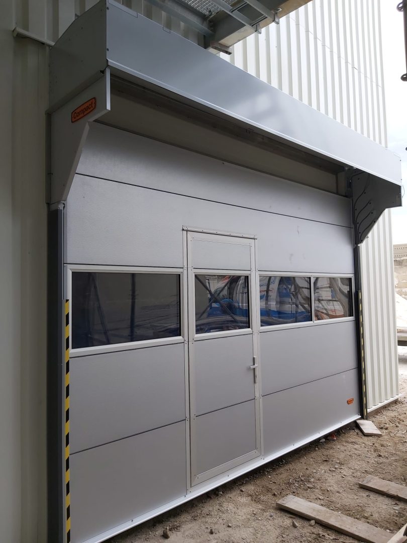 External mounted Compact doors with door and storm profiles at Fermacell