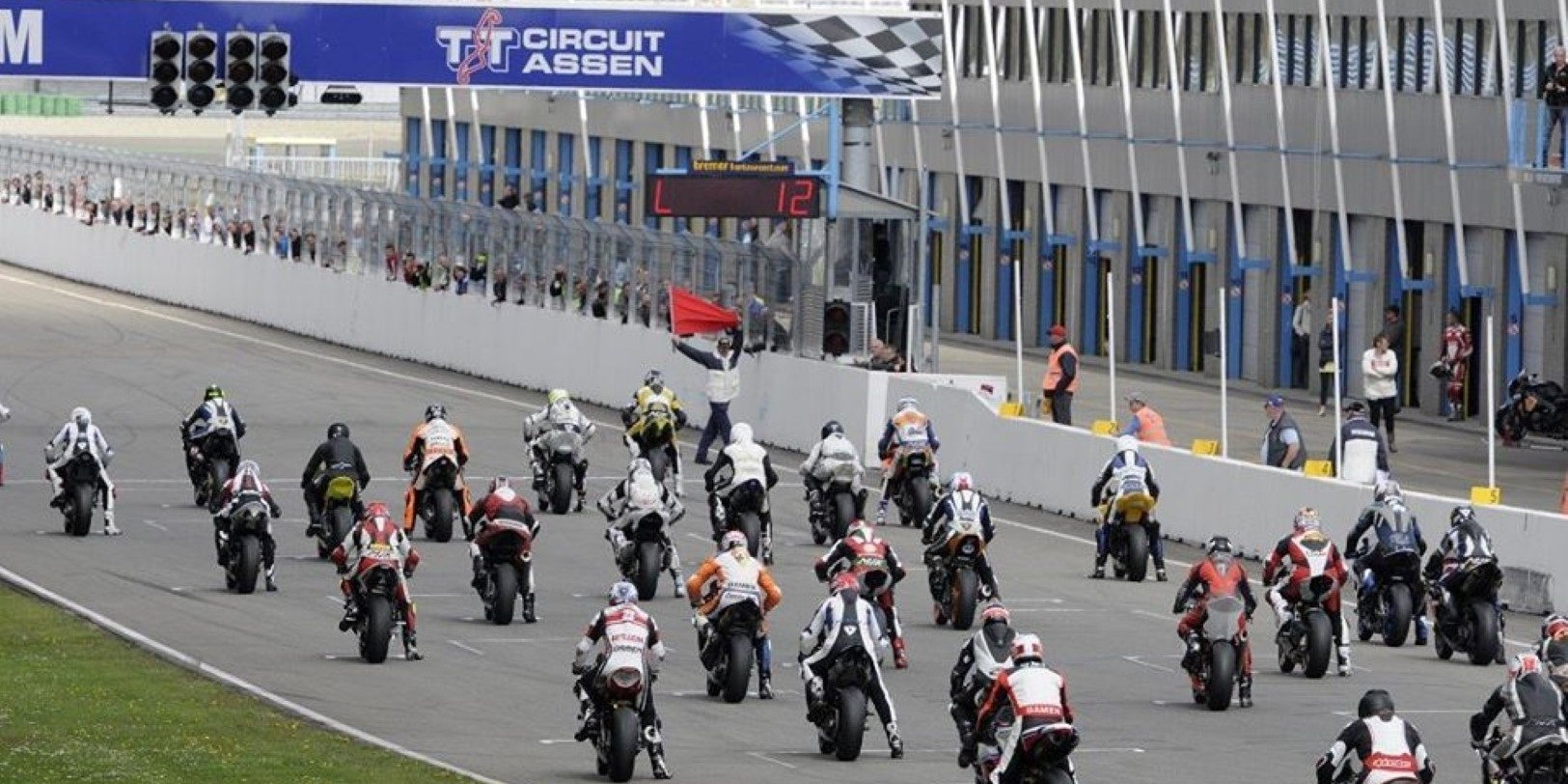 Zone de départ sur le circuit TT à Assen