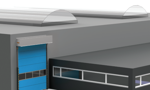 Nuova copertura di protezione per il montaggio esterno della porta a soffietto Compact. Nuova copertura di protezione per il montaggio esterno della porta a soffietto Compact. -portone salvaspazio