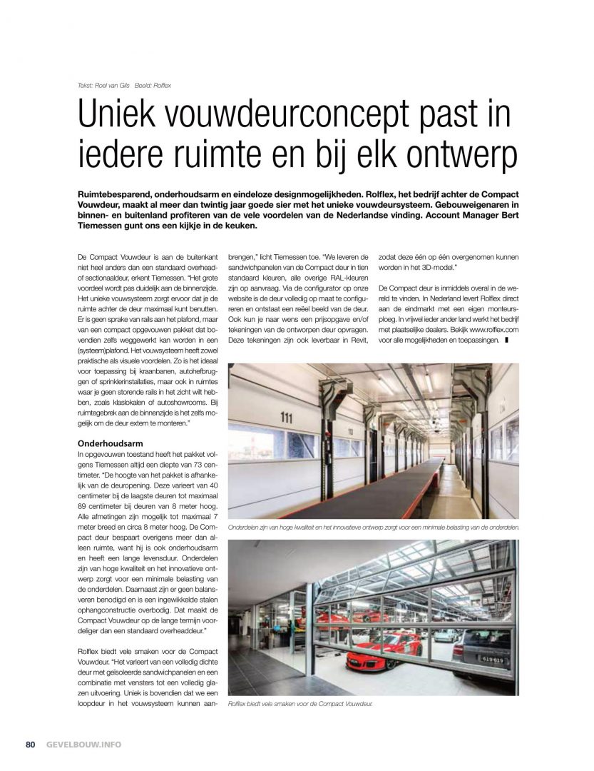 Artikel in het vakblad gevelbouw
