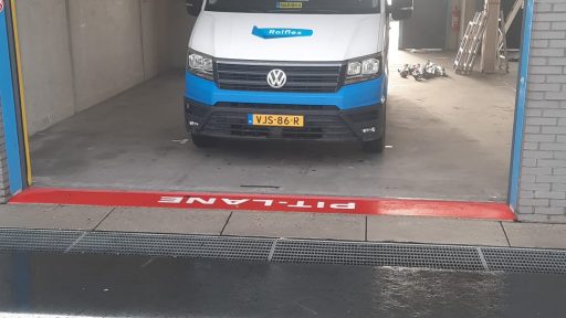 Rolflex Monteur bij de TT Assen in de pitbox