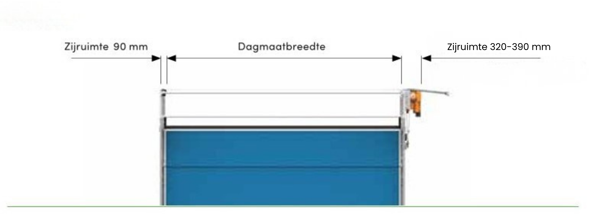 zijruimte en afmetingen compact deur rolflex