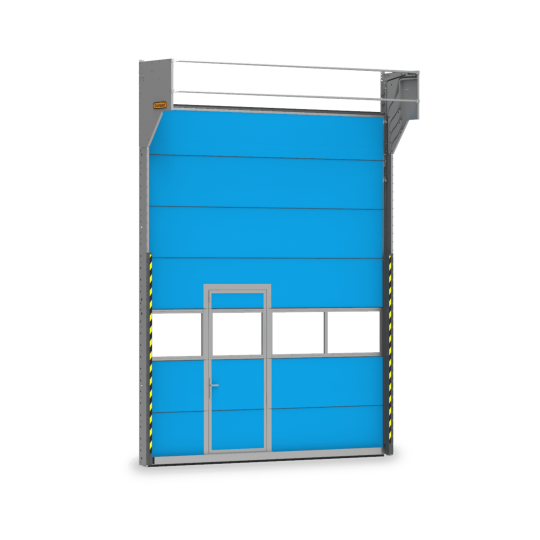 Compact deur staat los, met achtergrond vierkant