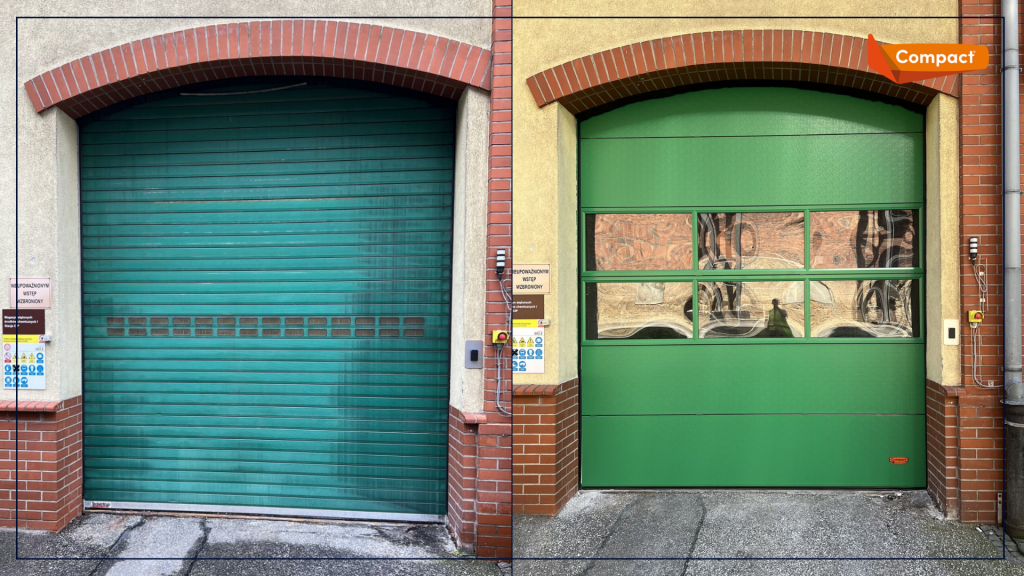 Compact deur als vervanger van roldeur bij de Tyskie brouwerij